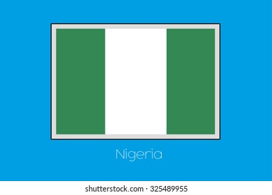 A Blue Background with the Flag of Nigeria