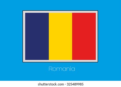 A Blue Background with the Flag of Romania