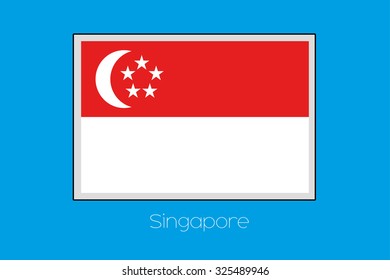 A Blue Background with the Flag of Singapore