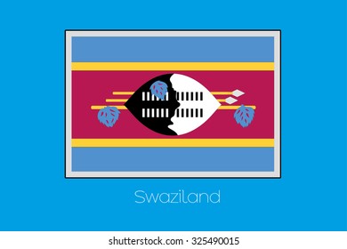 A Blue Background with the Flag of Swaziland