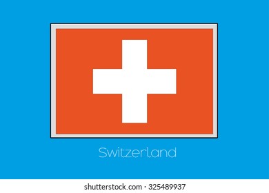 A Blue Background with the Flag of Switzerland