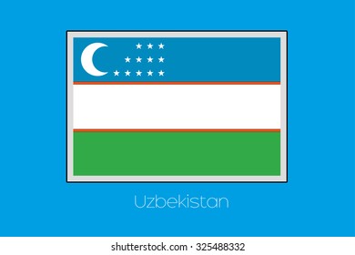 A Blue Background with the Flag of Uzbekistan