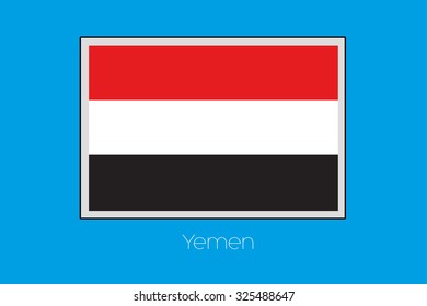 A Blue Background with the Flag of Yemen
