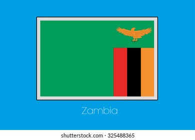A Blue Background with the Flag of Zambia