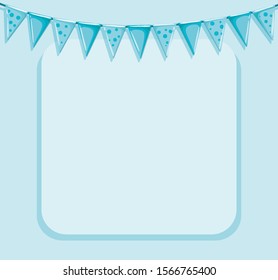 Blue background with flags illustration