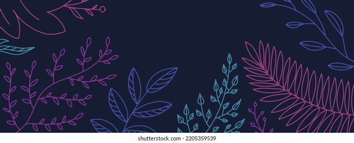 Blue background with floral frame in outline style.