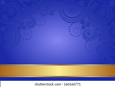blue background with floral ornaments