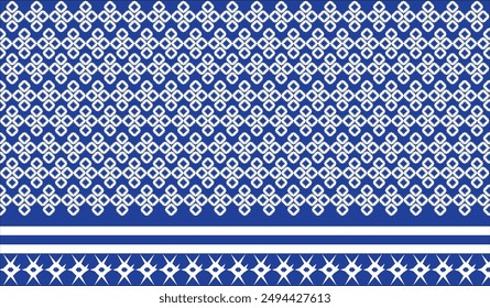 Patrón floral de fondo azul, estilo tailandés
