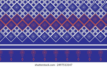 Blue background floral pattern, Thai style
