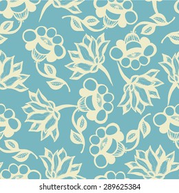 blue background with flowers