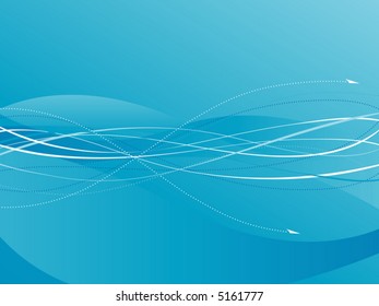 Blue Background with flowing lines and arrows. Easy-edit layered file.