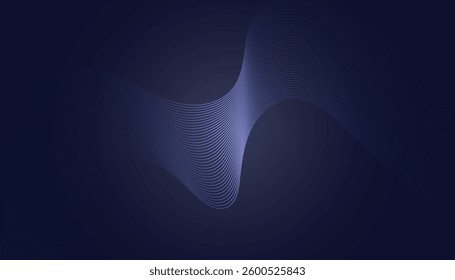 Blue background with flowing wave lines. Futuristic background Modern concept
