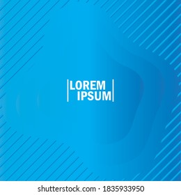blue background fluid shaped and stripes decoration tempalte vector illustration