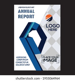 Blue background Flyer cover page annual report design Layout vector template