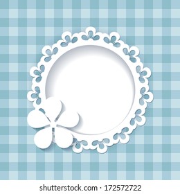 blue background with a frame (a seamless pattern and a seamless lace are included in the palettes) 
