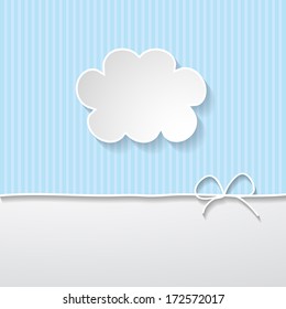 blue background with a frame in the shape of a cloud