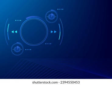 Radar HUD, radar de círculo futurista de fondo azul, barrido de radar. Buscar tecnología. Realidad aumentada. Inteligencia artificial.	Alta tecnología. Innovación conceptual, big data, Ai, red, negocios, moderno