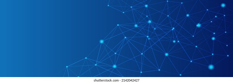 Blue background with futuristic shiny blue light decoration. Modern tech banner design, presentation background, dark blue background