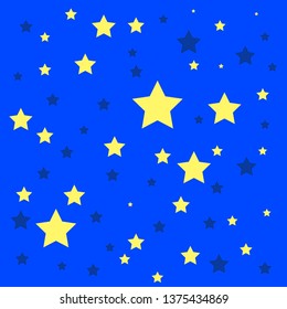 Blue background galaxy stars pattern vector