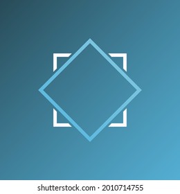 Blue background with geometric figure. Vector in flat design