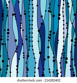 Blue background with geometric figures