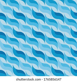 Blue background geometric graphic design. Abstract pattern for presentation, website, advertising promotion layout. Decorative mosaic ornament. Vector concept illustration. Blue sea water waves.