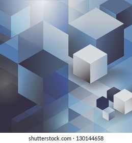 blue background with geometric images