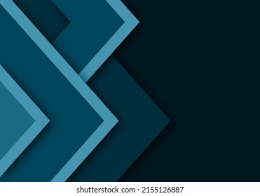 Blue Background Geometric Overlap Layer Paper Cut on Dark with Space Design