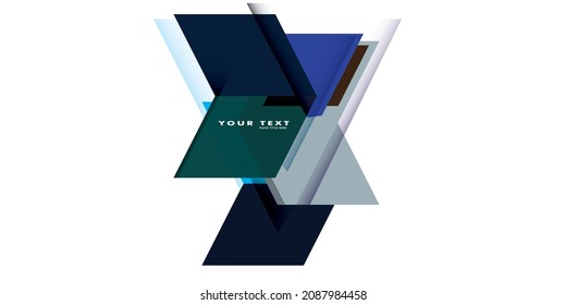 Blue background geometry, vector art design template