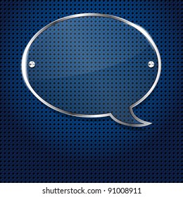 Blue background with glass bubble frame for your text