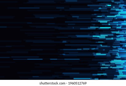 Blue background glitch vector frame. Symbol of cyberpunk, hacker attack.  Modern design, technological error. Texture and effect for your design.