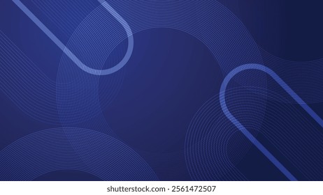 Blue background with glowing curve geometric lines. Modern minimal trendy shiny blue lines pattern. Light blue background for futuristic and technology banner