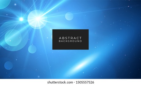 Blue background with glowing dots bokeh style Vector
