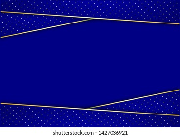 blue background with gold elegant dot vector design