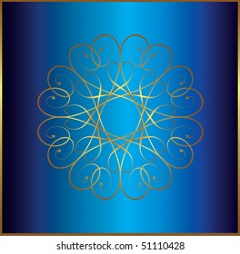 Blue Background Gold Patterns Stock Vector (Royalty Free) 51110428 ...