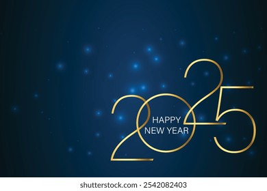 a blue background with a gold star and the words happy new year on it.