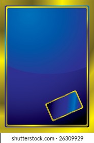 Blue background with a golden border and area to add text