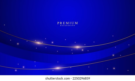 fondo azul y líneas doradas y efecto luminoso brillante