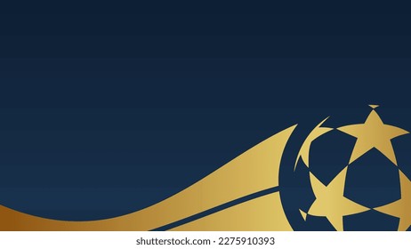 Blue background with golden soccer ball illustration