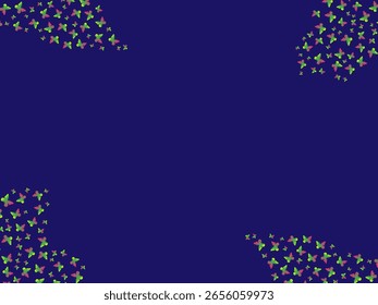 Blue background gradient butterfly collection