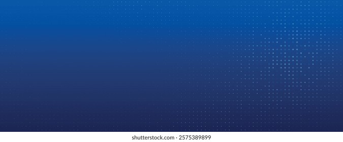 Blue background with a gradient and dotted texture. The background is modern and sleek, featuring a blue color scheme with a digital feel. Minimal halftone dotted texture vector background