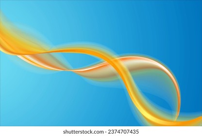 blue background gradient with golden flowing wave vector eps 10 very good design