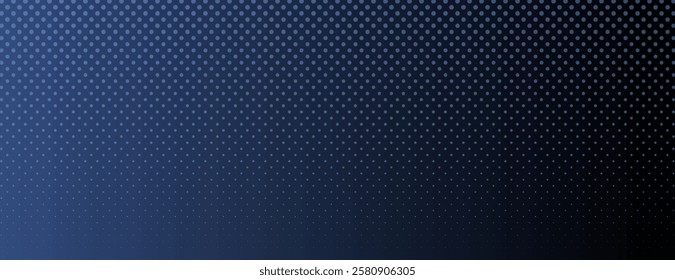 Blue background with a gradient halftone dot pattern, creating a modern and sleek background. The blue color adds depth to the background. Minimal halftone texture gradient background vector