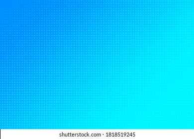 Blue background. Gradient with halftones. Dot pattern. Retro wallpaper. Graphic texture. Vector illustration.