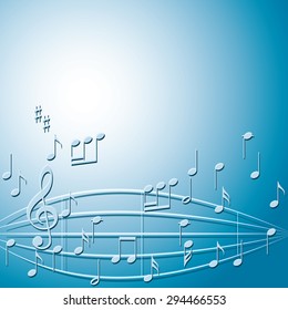 Blue Background Gradient Music Notes Vector Stock Vector (Royalty Free ...