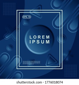 Blue background with gradient background rectangle shapes, triangle shapes modern element for banner, presentation design and flyer