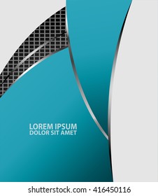 Blue background graphic curve line for text and message modern web design
