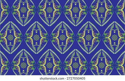 fundo azul com padrão abstrato personalizado verde para tecido e etc
