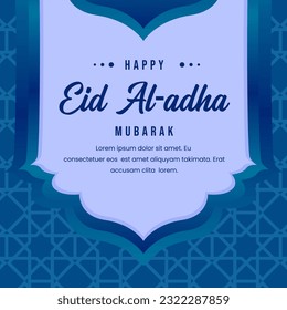 blue background Greeting card for the celebration of eid al - adha vector illustration
