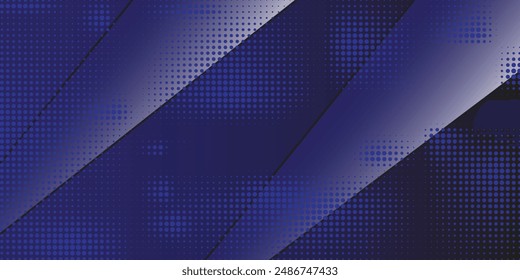Blue background with halftone decoration. Dark blue vector cover with stright stripes. Glitter abstract illustration with colored lines sticks. Suit for banner, presentation design, flyer, and poster